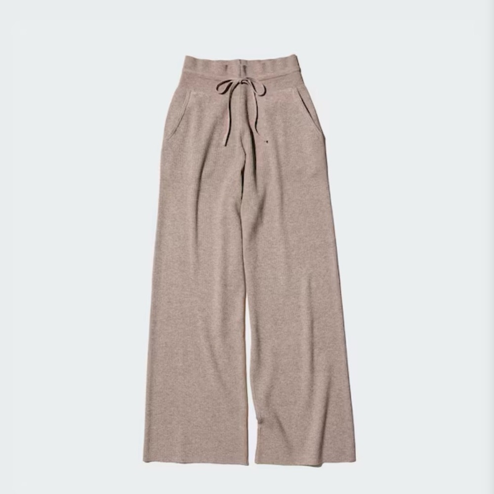 UNIQLO Cozy Brown Knit Ribbed Women's Pants